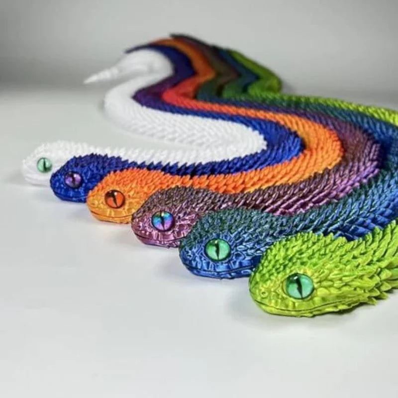 3D Printed Snake Movable Joint Fidget Toy Figurine