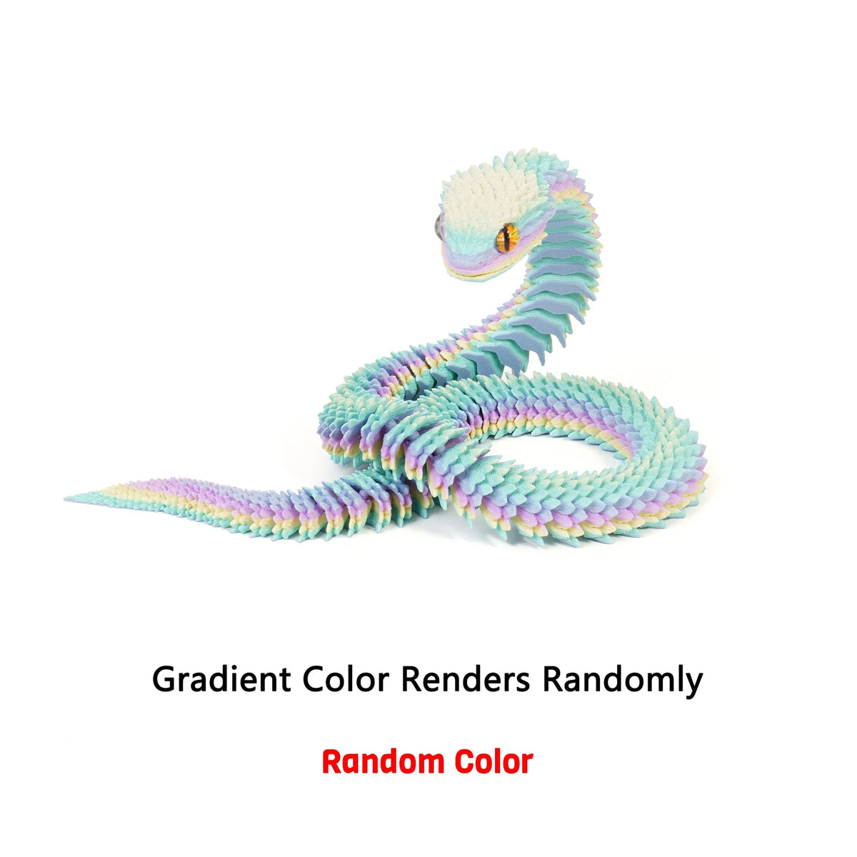 3D Printed Snake Movable Joint Fidget Toy Figurine